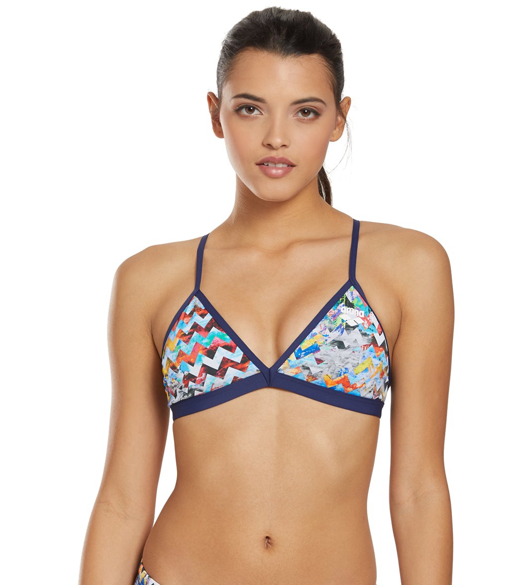 Arena Women S Ethno Zig Zag Tie Back Bikini Top At Swimoutlet Com