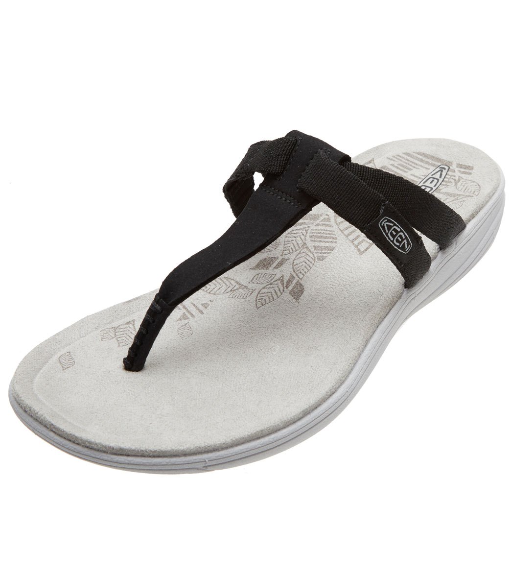 Keen Women's Damaya Flip Flop Sandals - Black/Vapor Blue 6 - Swimoutlet.com