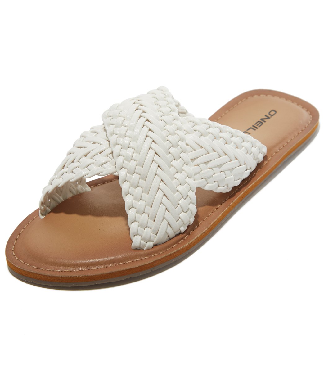 O'neill Women's Palm Springs Slides Sandals - White 9 - Swimoutlet.com