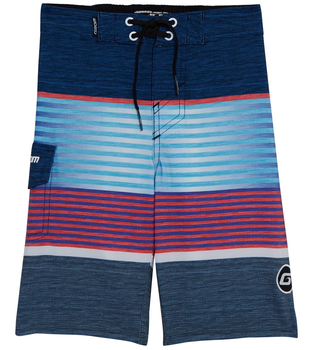 Grom Boys' South Swell Board Short - Navy X-Small - Swimoutlet.com