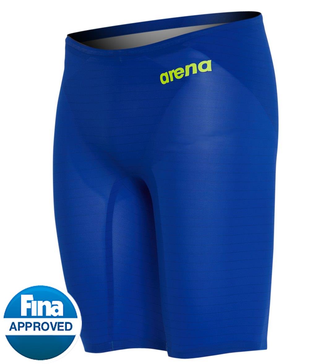 Arena Men's Powerskin Carbon Air2 Jammer Tech Suit Swimsuit - Electric Blue/Dark Grey/Fluorescent Yellow 34 Polyamide/Elastane - Swimoutlet.com