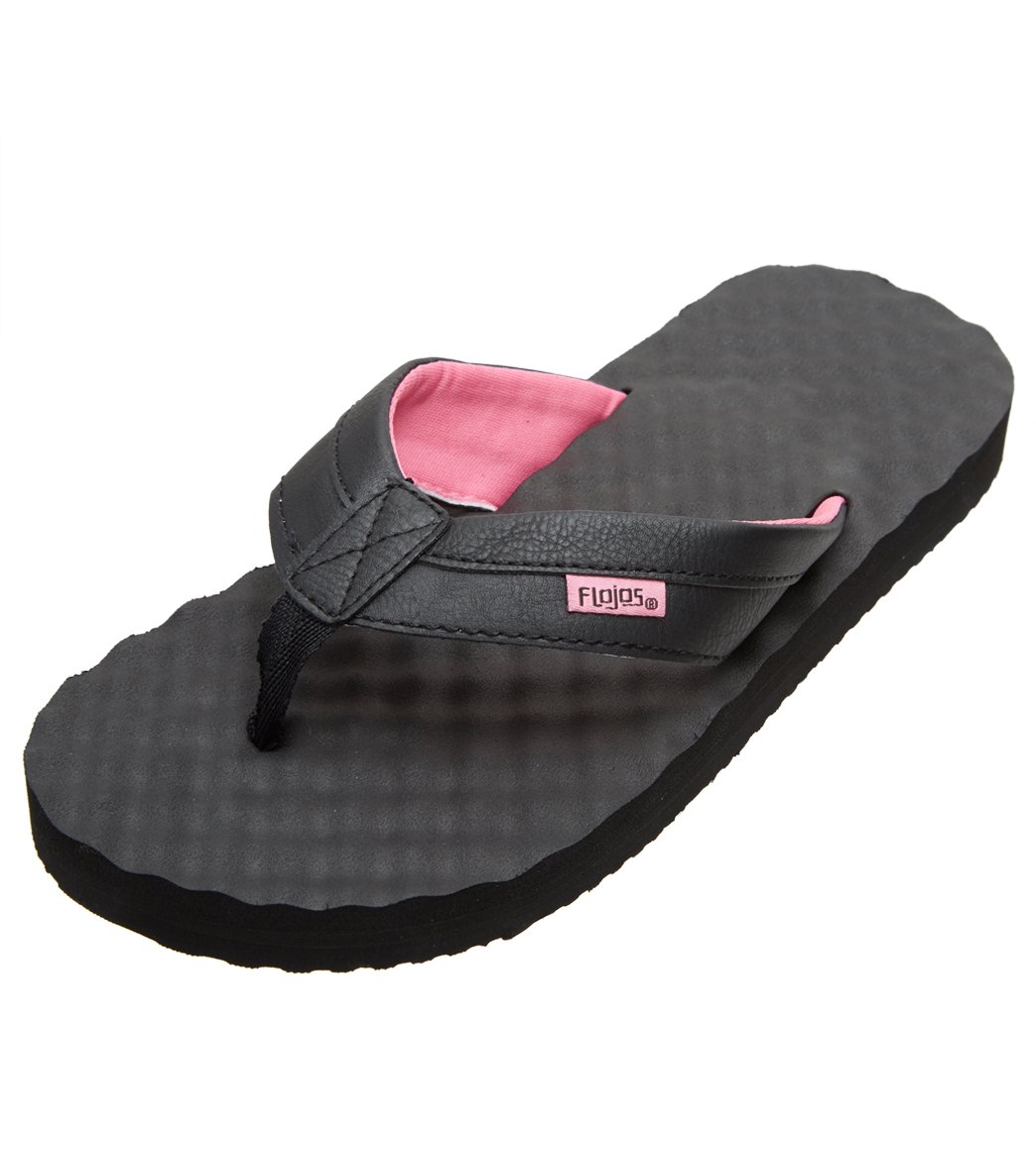 Flojos Women's Blair 2.0 Flip Flop - Black/Pink 6 - Swimoutlet.com