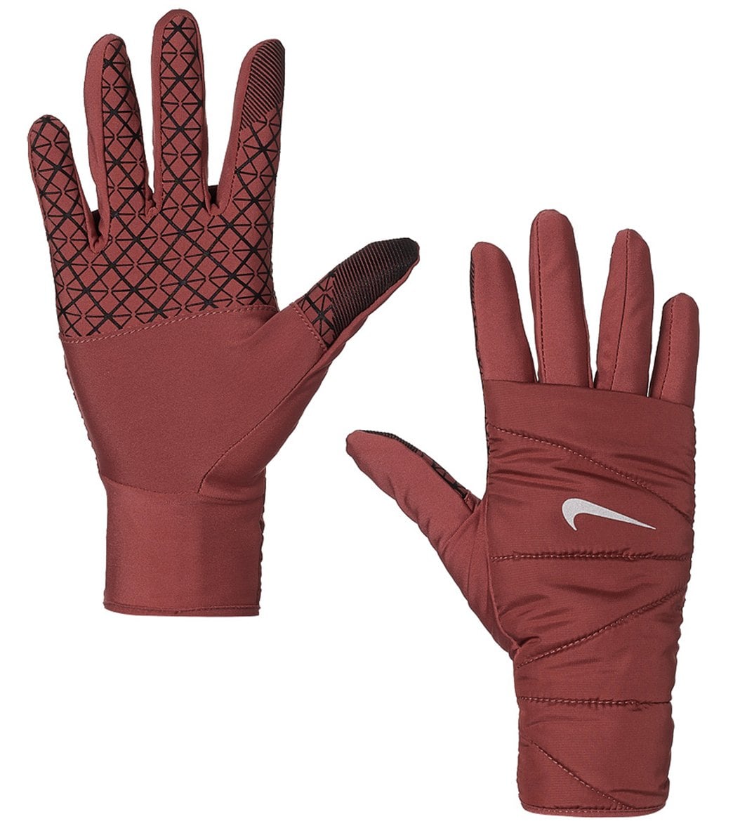 Nike Women's Quilted Run Gloves 2.0 - Cedar/Silver Large - Swimoutlet.com