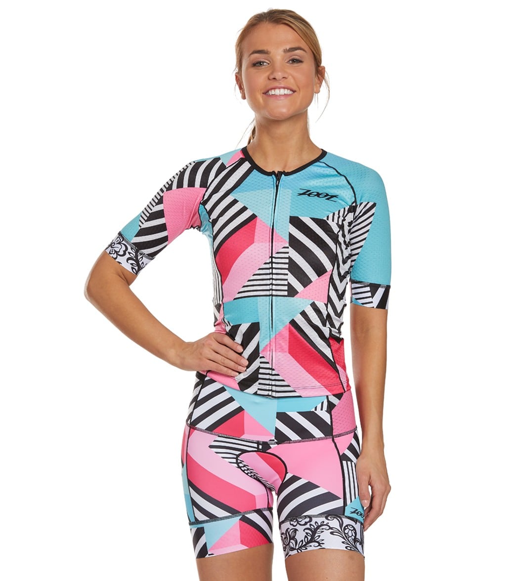 Zoot Women's Ltd Tri Short Sleeve Shirt Aero Jersey - Cali 19 Medium - Swimoutlet.com