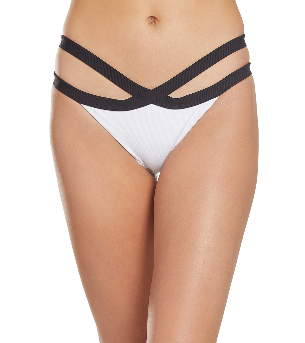 Volcom Simply Rib Hipster Bikini Bottom - White Large Elastane/Polyamide - Swimoutlet.com