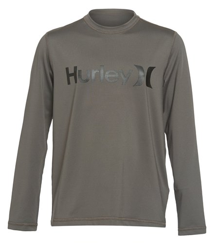 Hurley Big Boys One and Only Long Sleeve Rash Guard Sun Protection