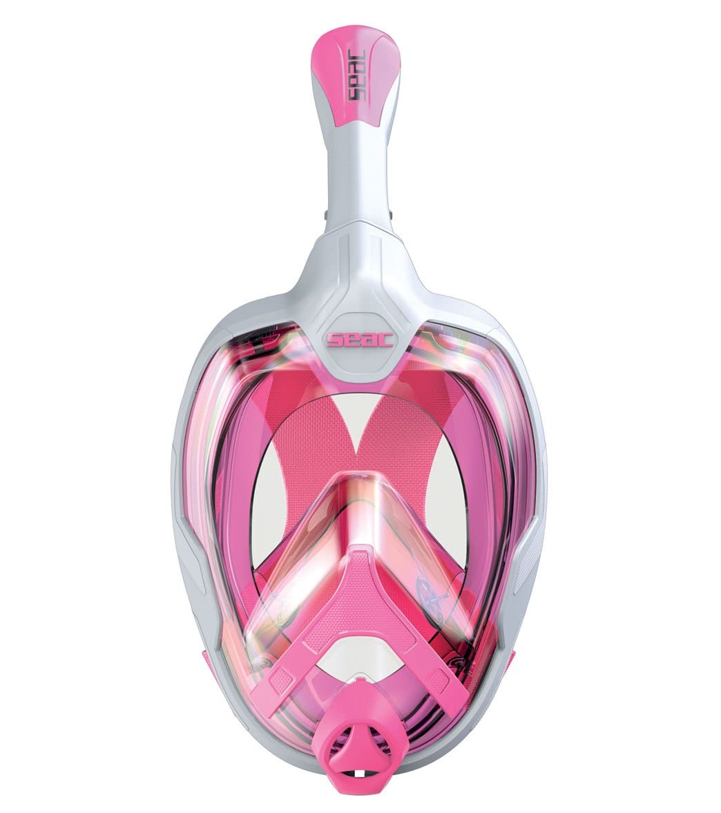 Seac Usa Magica Full Face Snorkeling Mask - White/Pink Small/Medium - Swimoutlet.com