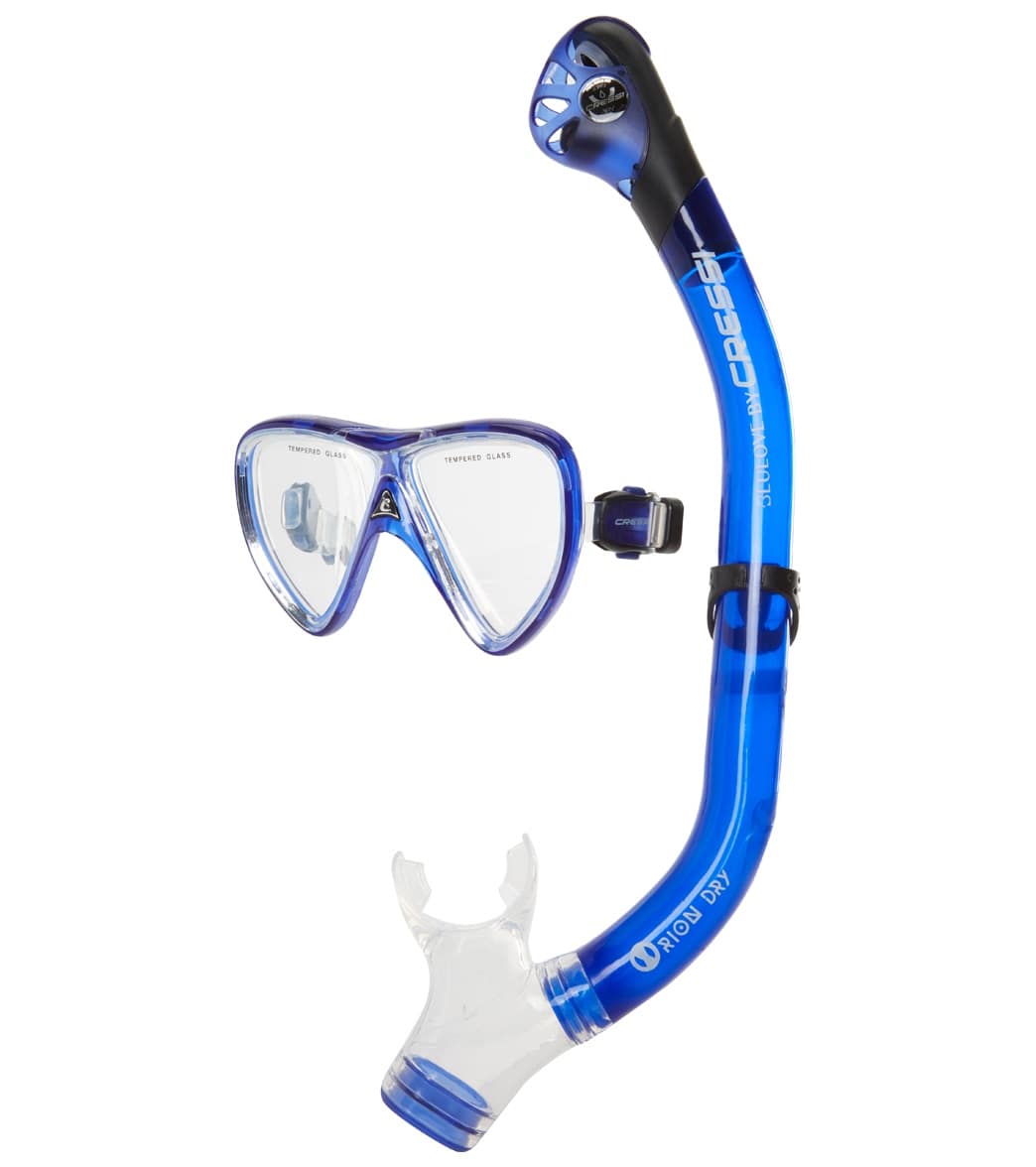 Cressi Ikarius Mask And Orion Snorkel Set - Cobalt - Swimoutlet.com