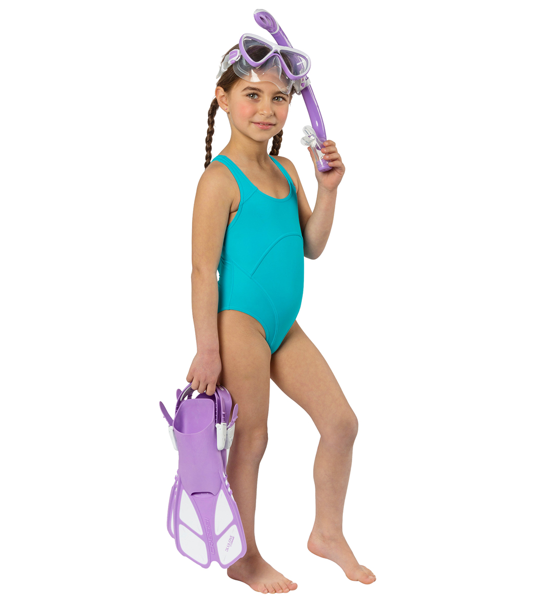 Cressi Kids Mini Bonete Mask Dry Snorkel And Fin Set At Swimoutlet Com Free Shipping