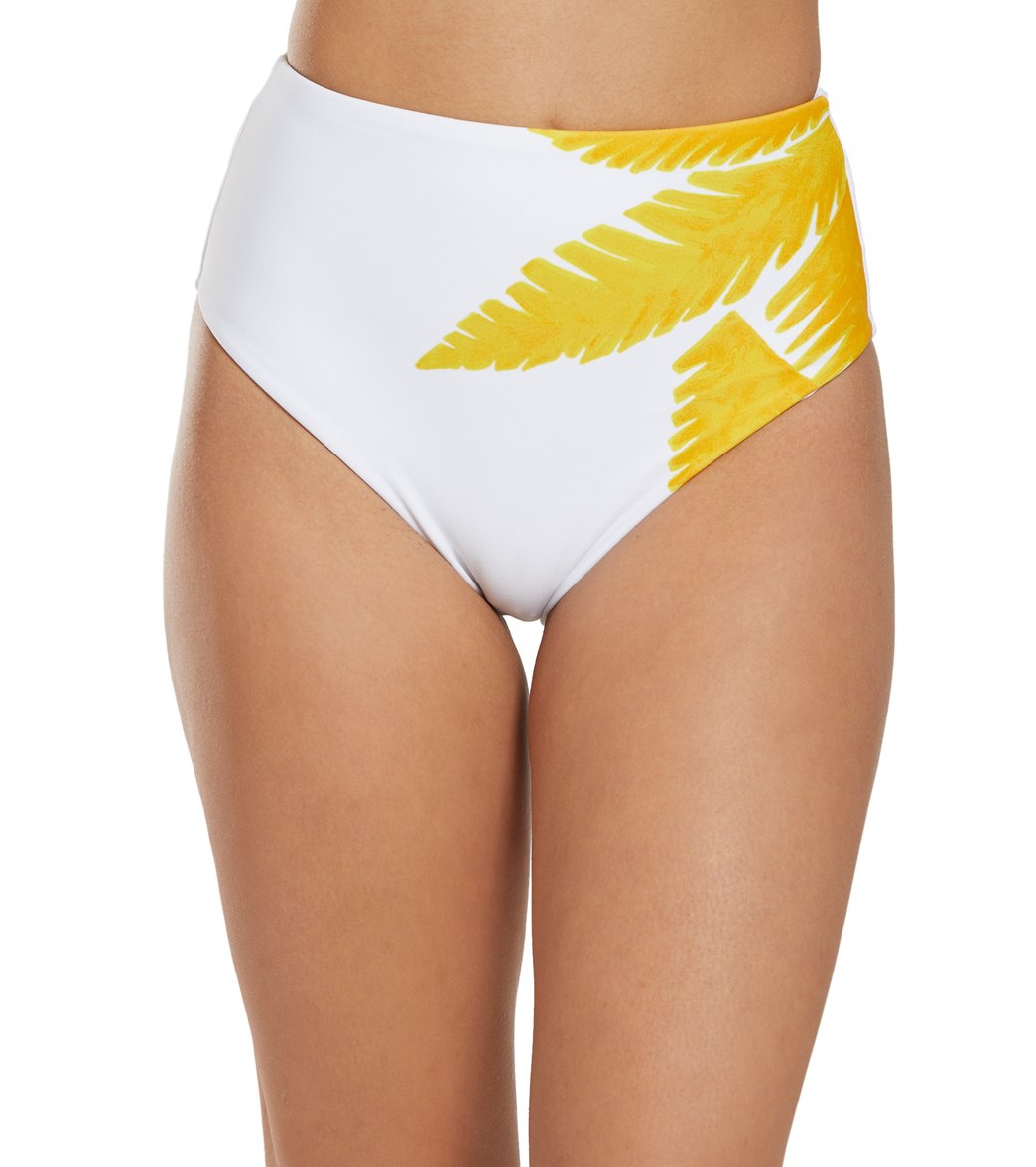 Vix Tamarindo Bela High Waisted Bikini Bottom - White Large Elastane/Polyamide - Swimoutlet.com