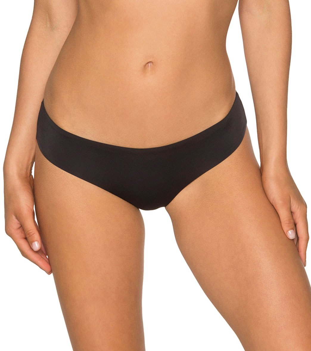 Aerin Rose Solid Zuel Bikini Bottom - Obsidian X-Small - Swimoutlet.com