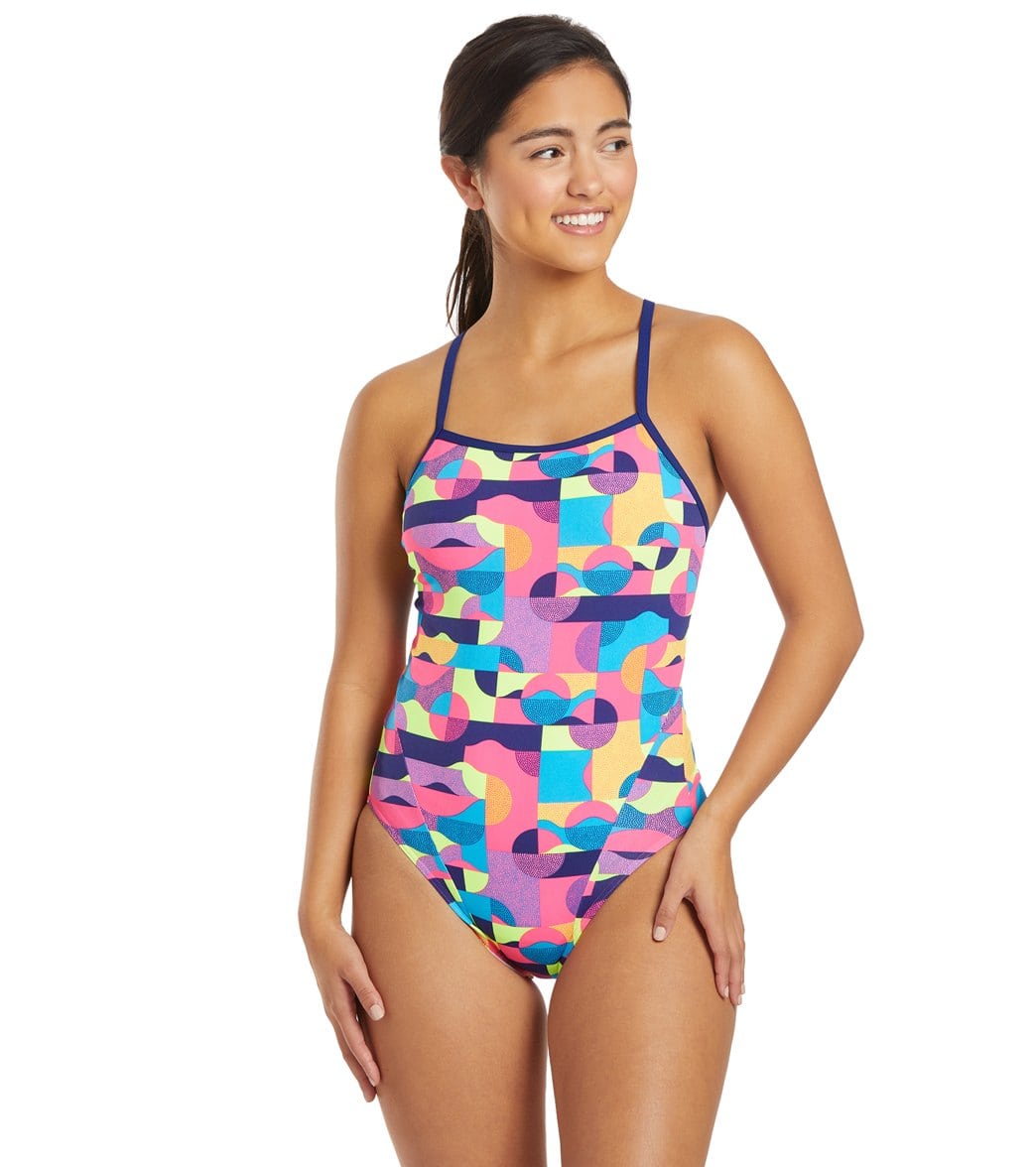 Funkita Women's Mad Mist Single Strap One Piece Swimsuit - Multi/Pink 36 Polyester - Swimoutlet.com