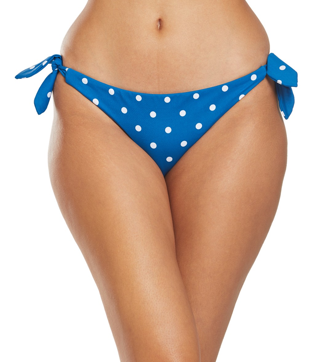 Swim Systems Delilah Dot Poppy Tie Side Bikini Bottom - Large Cotton - Swimoutlet.com
