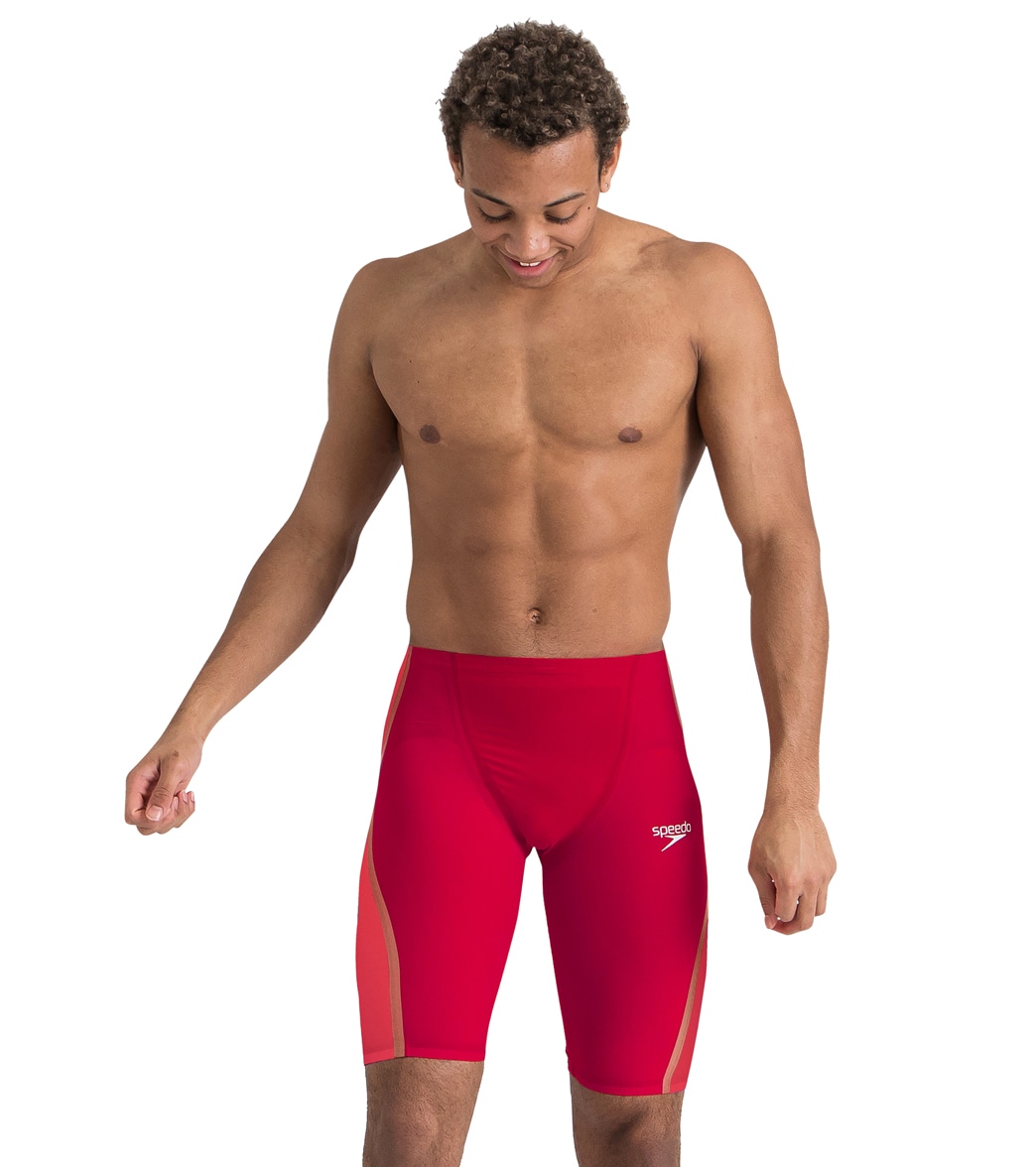 Speedo Men's Lzr Pure Intent High Waist Jammer Tech Suit Swimsuit - Sunrise 28 Nylon/Lycra® - Swimoutlet.com
