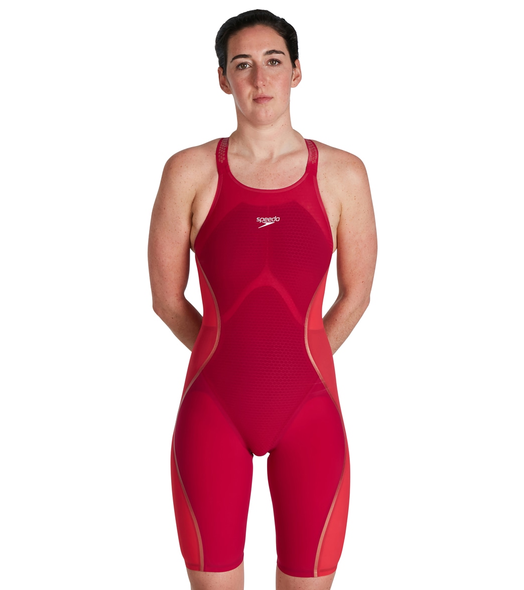 Speedo Women's Fastskin Lzr Pure Intent Closed Back Kneeskin Tech Suit Swimsuit - Sunrise 30 Nylon/Lycra® - Swimoutlet.com