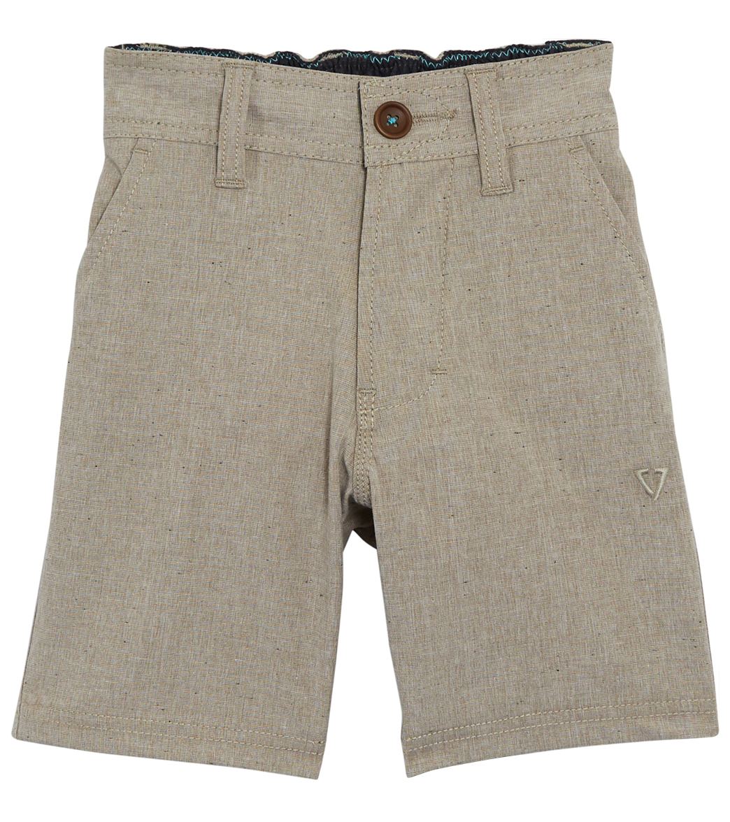 Vissla Boys' Canyons Hybrid Walkshorts Kid - Light Khaki 2 Lg 6 Size Large Cotton/Polyester - Swimoutlet.com