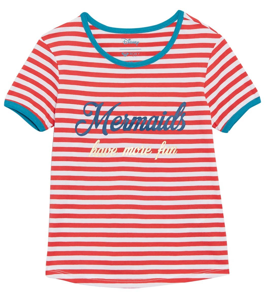 Roxy Girls' Eye On You T-Shirt Big Kid - Rococco Red Basic Stripe 2Xl 16 Big Cotton - Swimoutlet.com