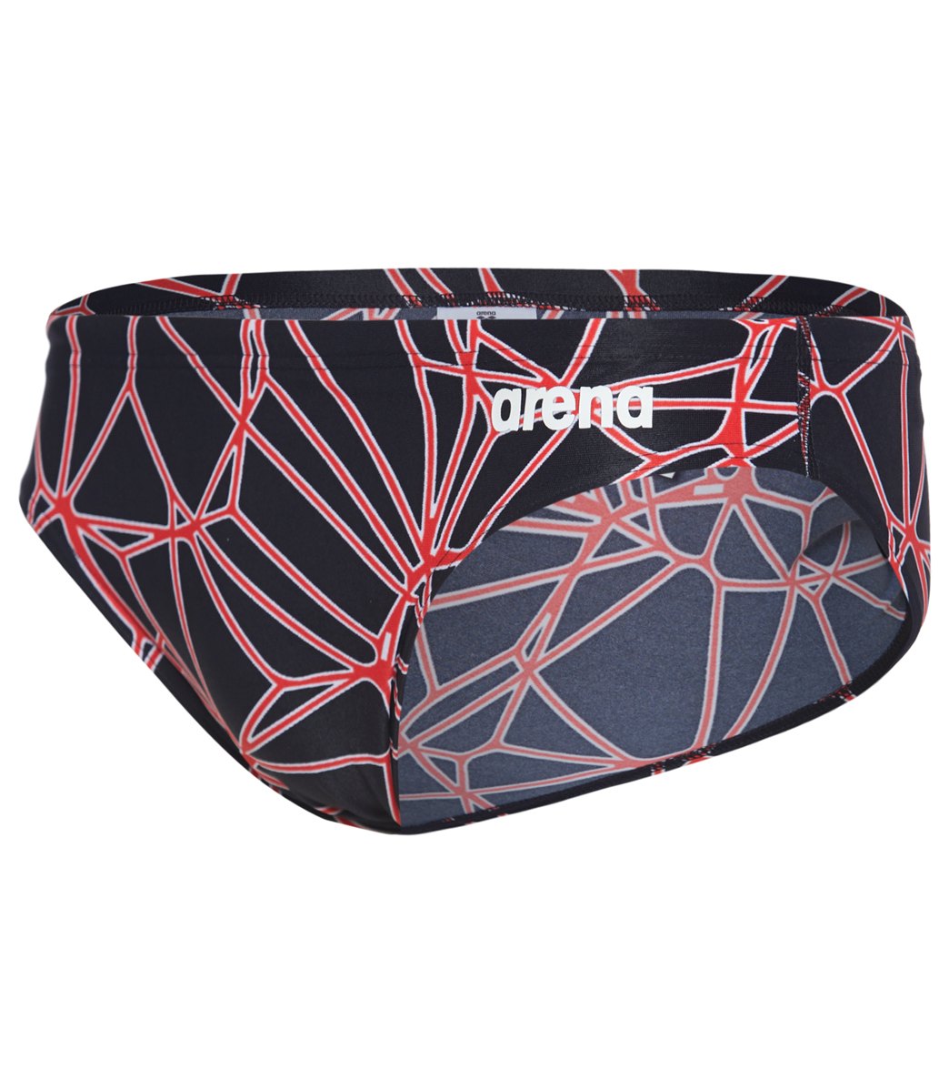 Arena Men's Carbonics Maxlife Pro Brief Swimsuit - Black/Red 28 Polyester - Swimoutlet.com