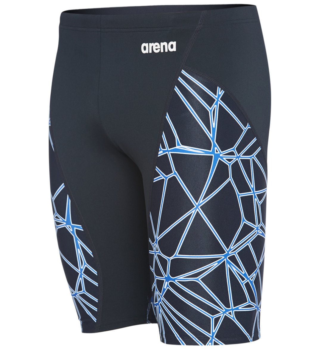 Arena Men's Carbonics Maxlife Pro Jammer Swimsuit - Black/Royal 32 Polyester - Swimoutlet.com