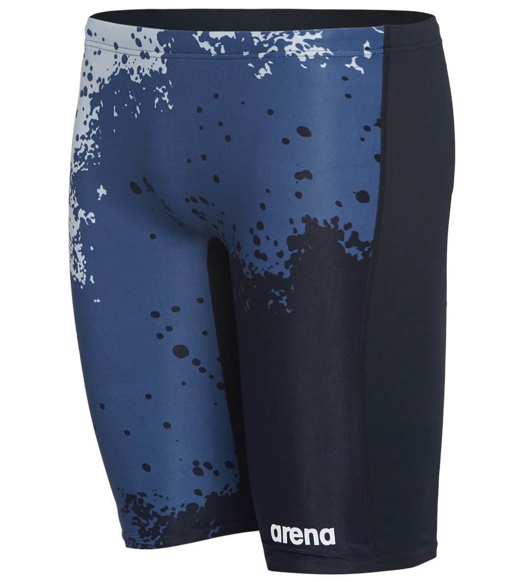 Arena Men's Spraypaint Maxlife Jammer Swimsuit - Black/Black 38 Polyester - Swimoutlet.com