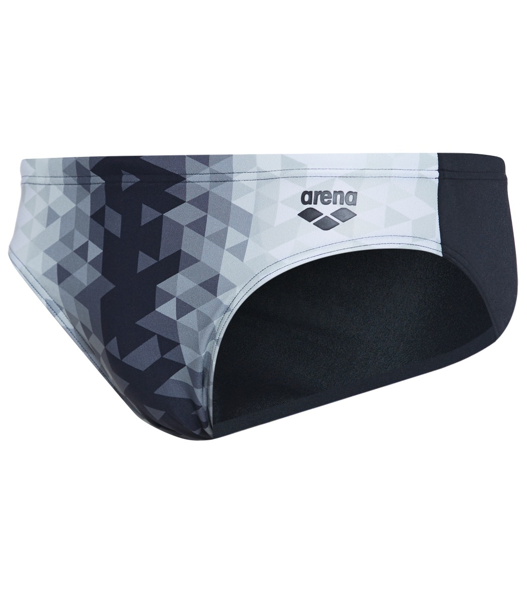 Arena Men's Triangle Prism Brief Swimsuit - Black Multi/Black 22 Polyester - Swimoutlet.com