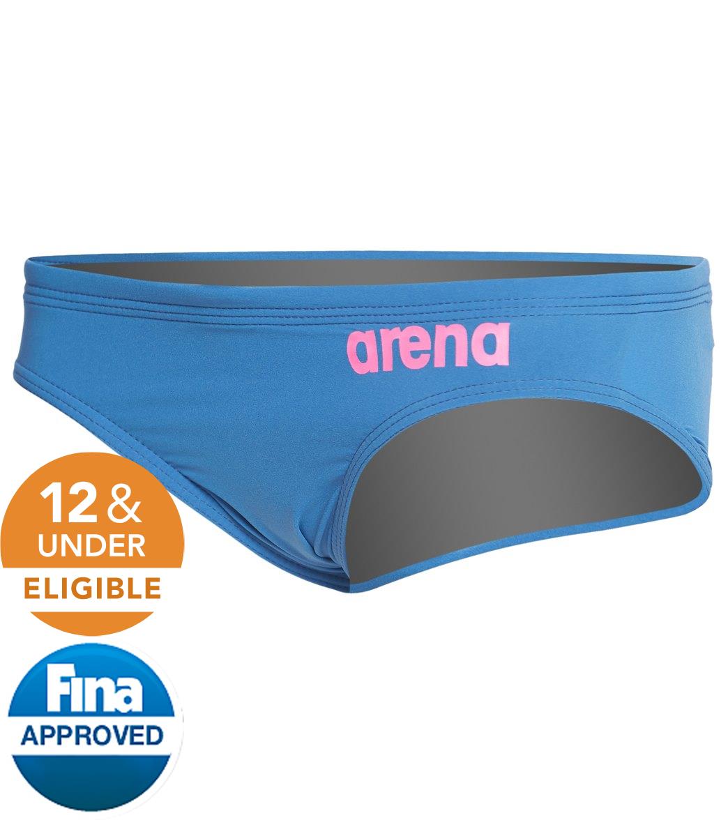 Arena Boys' Powerskin R-Evo Tech Suit Brief Swimsuit - Blue/Powder Pink 24 Elastane/Polyamide - Swimoutlet.com