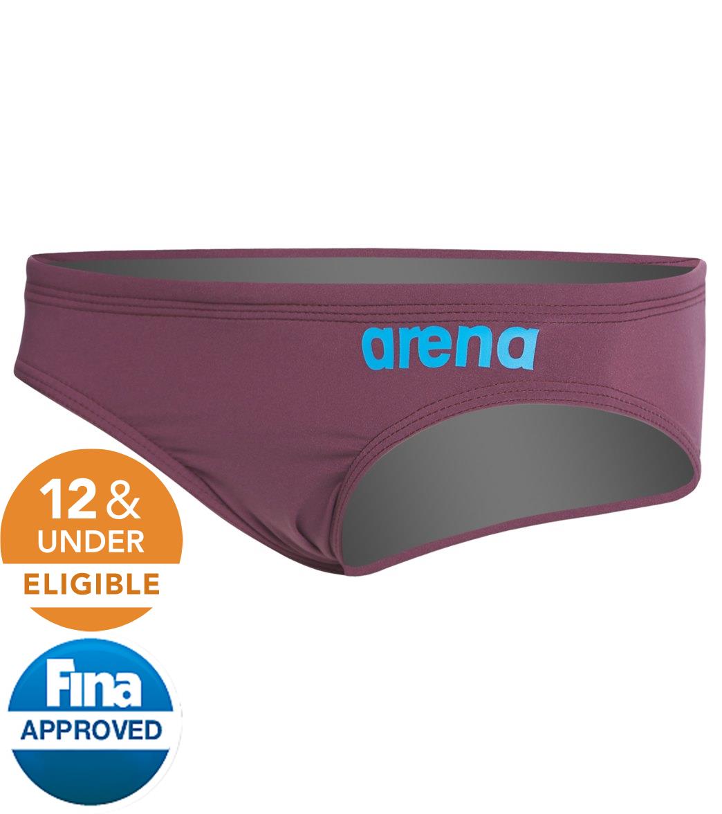 Arena Boys' Powerskin R-Evo Tech Suit Brief Swimsuit - Red Wine/Turquoise 28 Elastane/Polyamide - Swimoutlet.com