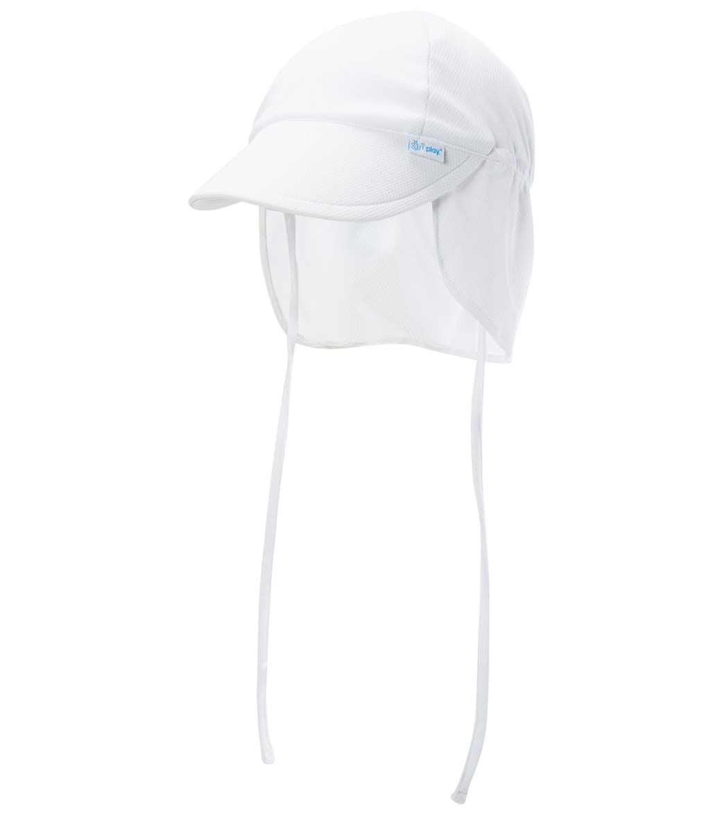 I Play. By Green Sprouts Breathable Swim & Sun Flap Hat Baby - White 2T-4T - Swimoutlet.com