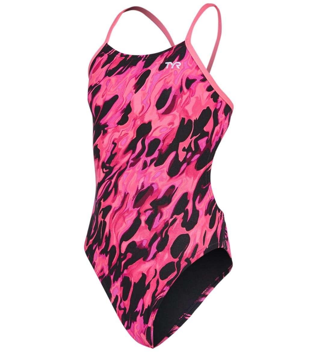 TYR Girls' Draco Cutoutfit One Piece Swimsuit at SwimOutlet.com - Free ...