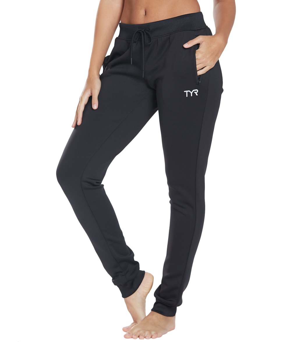 TYR Women's Team Jogger Pants - Black Xl Size Xl Polyester - Swimoutlet.com
