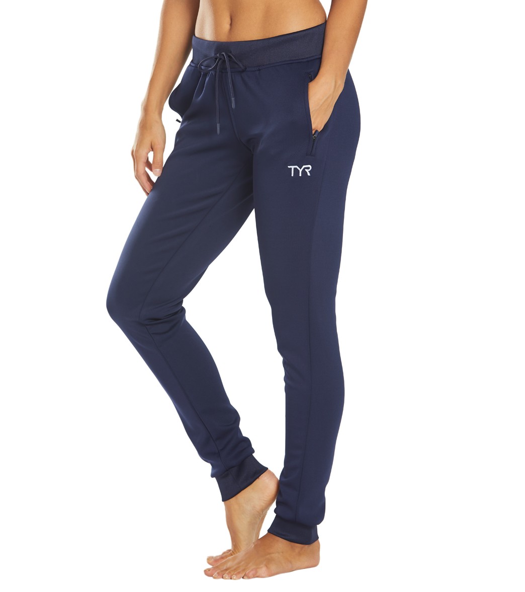 TYR Women's Team Jogger Pants - Navy Xs Size X-Small Polyester - Swimoutlet.com