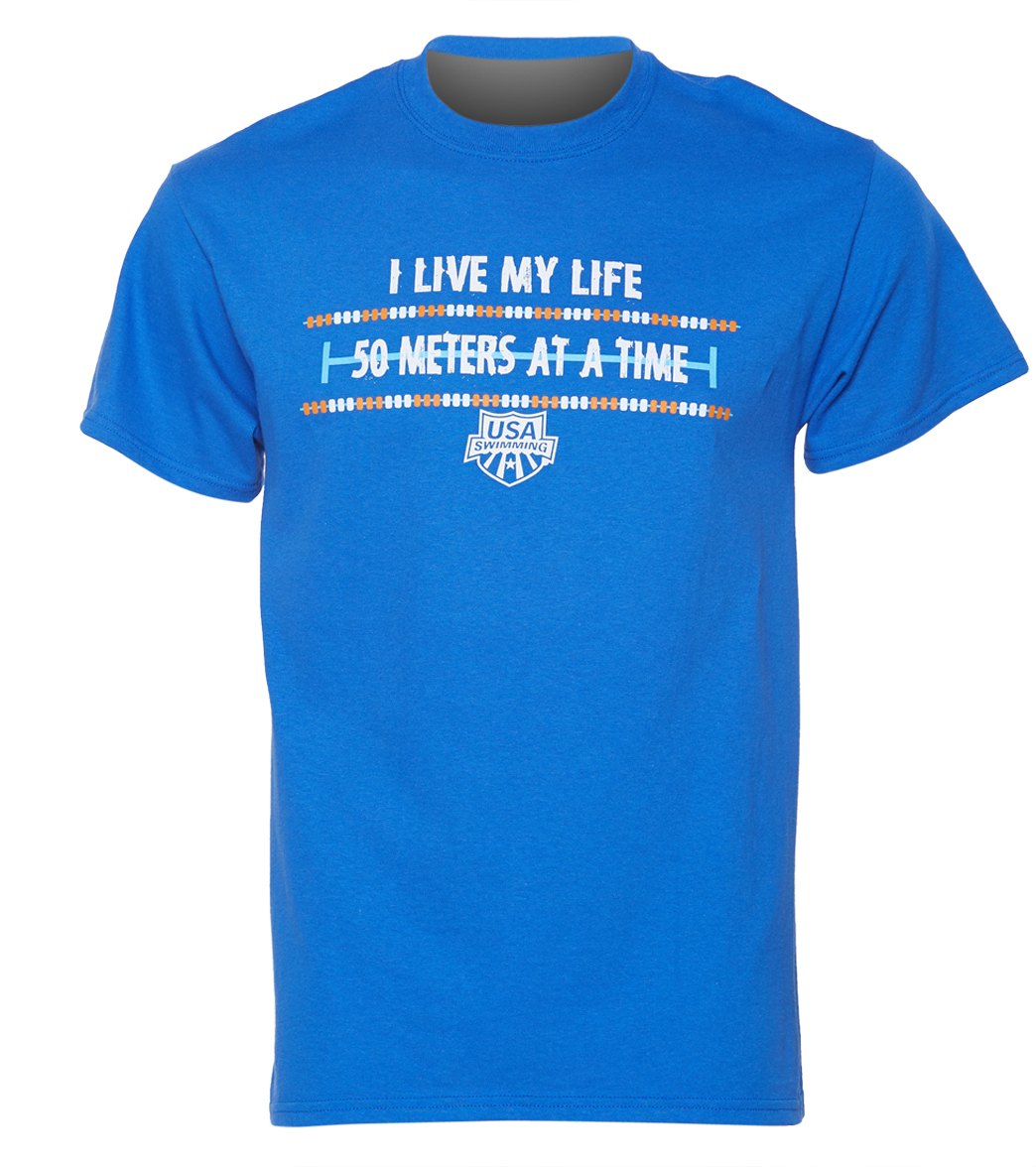 Usa Swimming Men S I Live My Life Crew Neck T Shirt At Swimoutlet Com