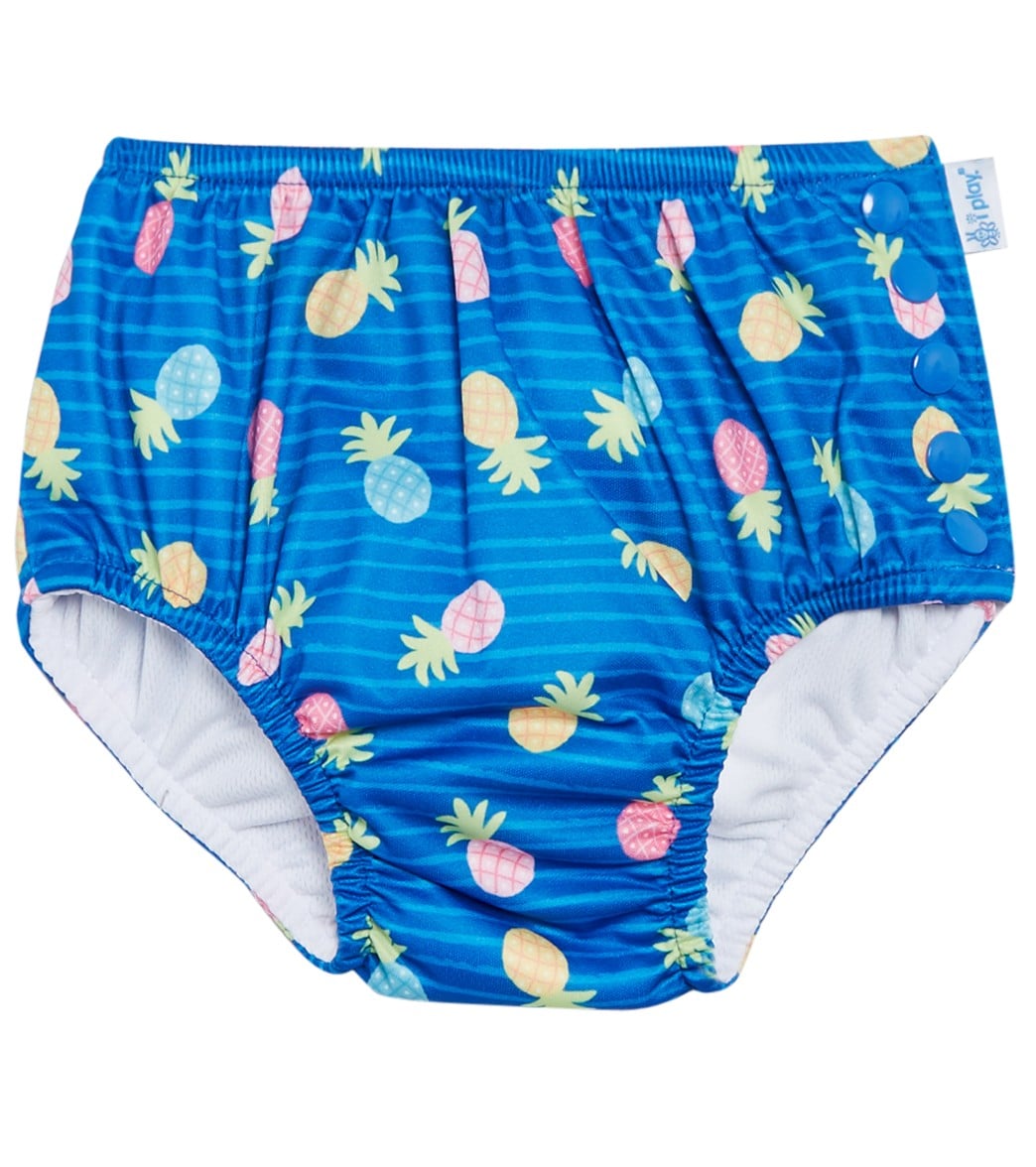 I Play By Green Sprouts Girls Pineapple Stripe Reusable Swim Diaper At Swimoutlet Com