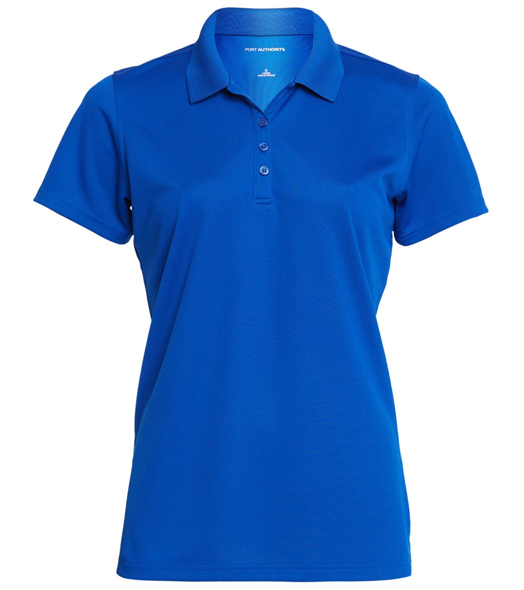 Women's Dry Zone Uv Micro-Mesh Polo - Cobalt Large Polyester - Swimoutlet.com