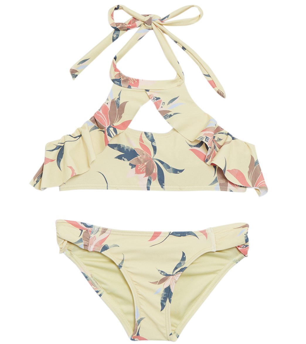 O'Neill Girls' Casey Floral Hi-Neck Two Piece Bikini Set (Little Kid ...