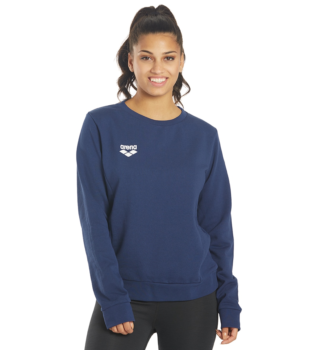 Arena Women's National Team Crew Sweater - Navy Large Cotton/Polyester - Swimoutlet.com