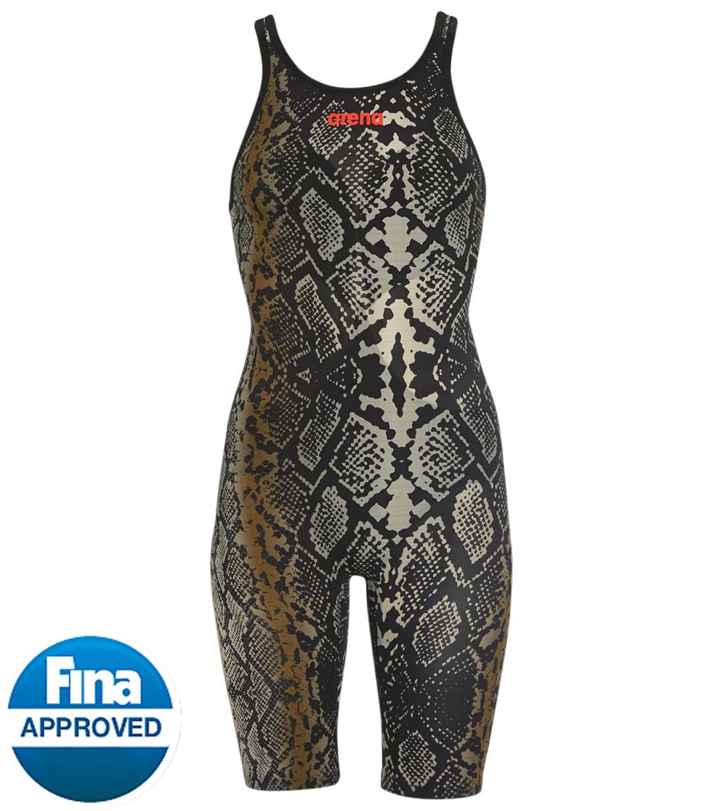 Arena Women's Limited Edition Powerskin Carbon Air2 Full Body Open Back Tech Suit Swimsuit Python