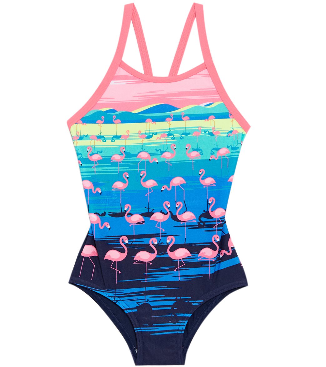 girls flamingo swimsuit