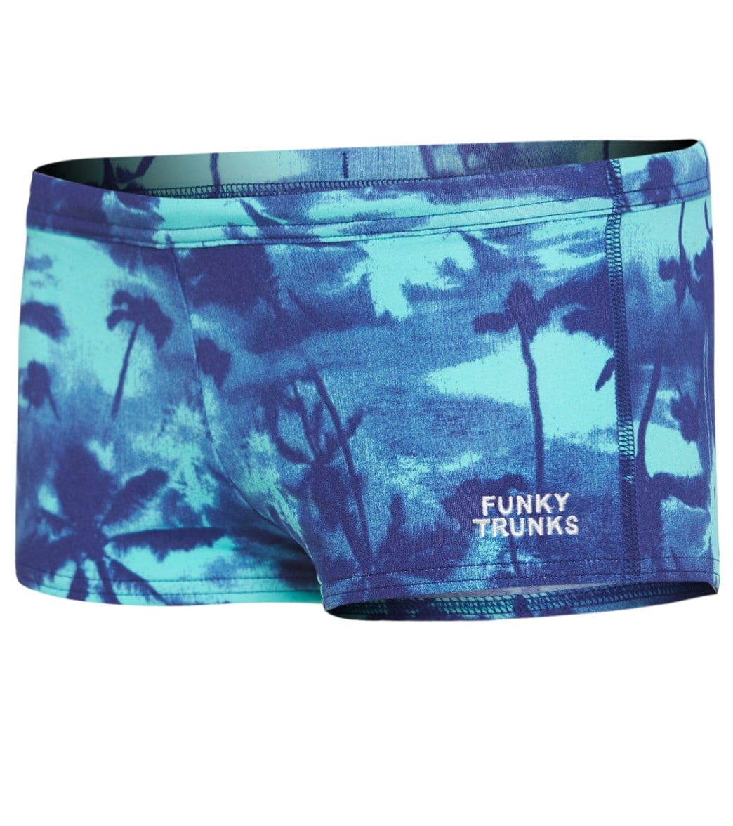 Funky Trunks Toddler Boys' Hawaiian Skies Square Leg Trunk Swimsuit - Blue/Navy 1T Polyester - Swimoutlet.com