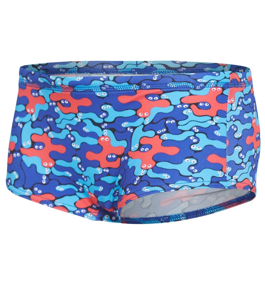 Funky Trunks Toddler Boys' Blob Mob Printed Trunk Swimsuit - Blue/Red/Multi 1T Polyester - Swimoutlet.com