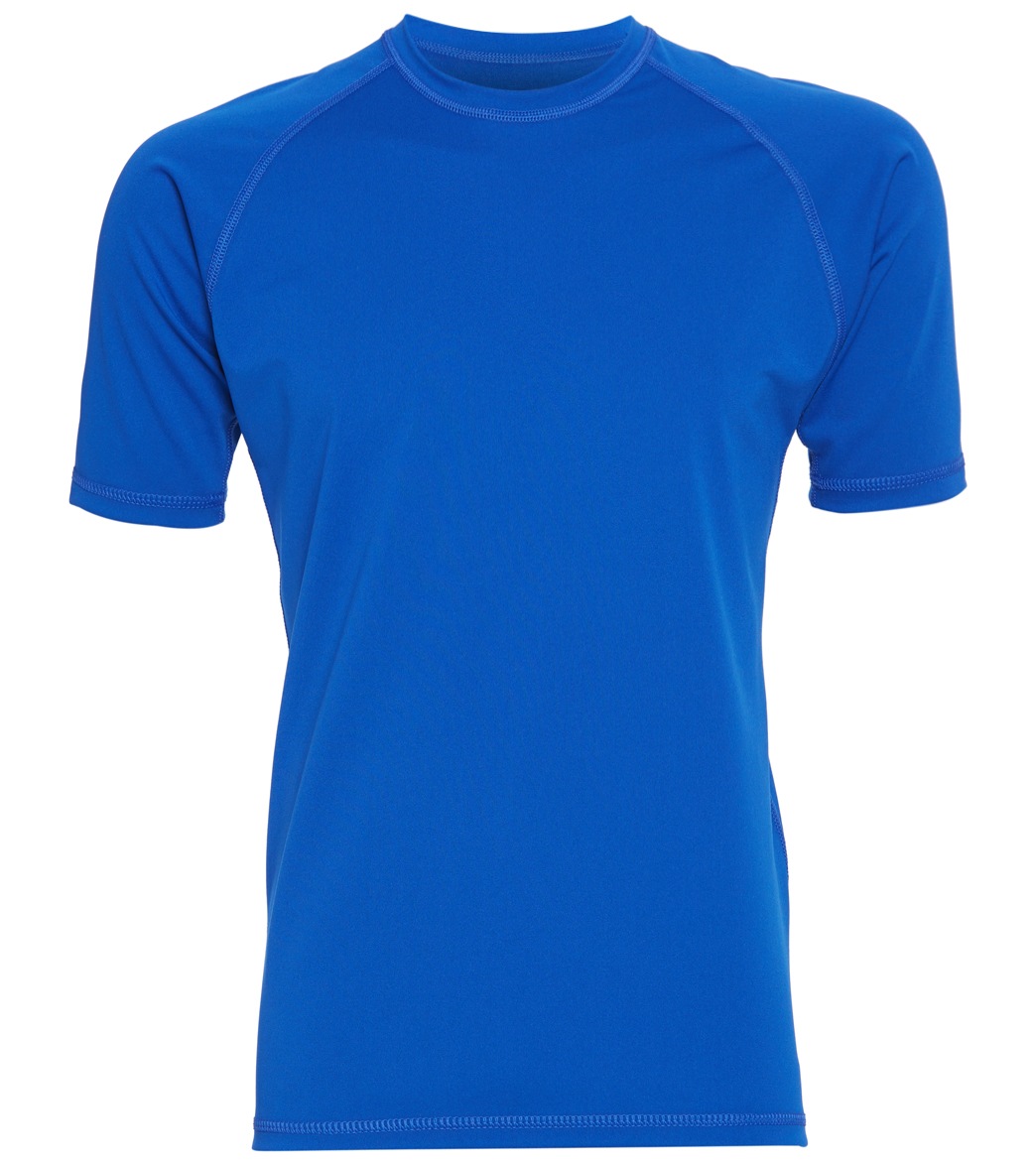 Victory Koredry Safesplash Men's Short Sleeve Chlorine Resistant Rashguard Shirt - Royal Blue 3Xl - Swimoutlet.com