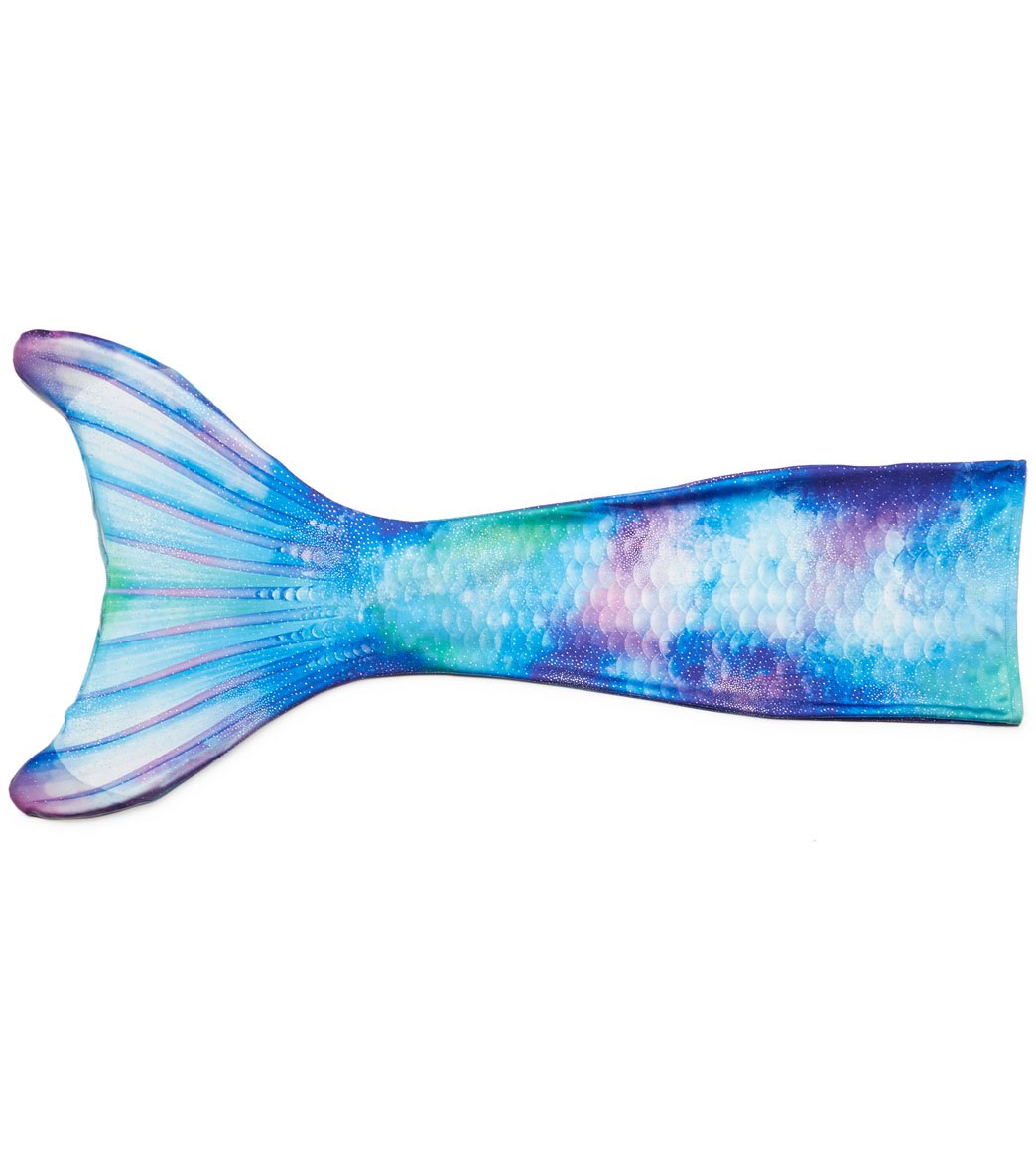 Fin Fun Watercolor Waves Mermaid Tail & Monofin Youth/Adult - Adult Large Polyester/Spandex - Swimoutlet.com