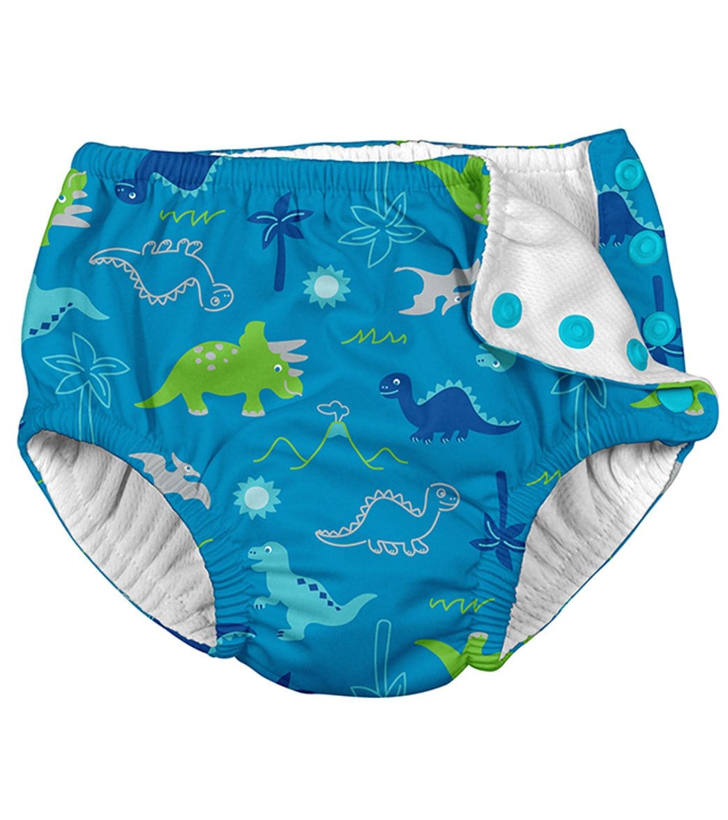 I Play. By Green Sprouts Boys' Dinosaurs Swim Diaper Baby - Aqua 6 Months Polyester - Swimoutlet.com