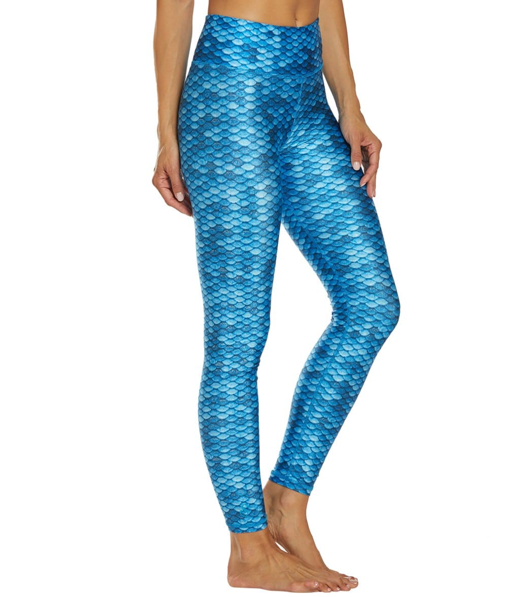 Slipins Aqua Mermaid Sea Swim Tights - Blue Small Polyester/Spandex - Swimoutlet.com