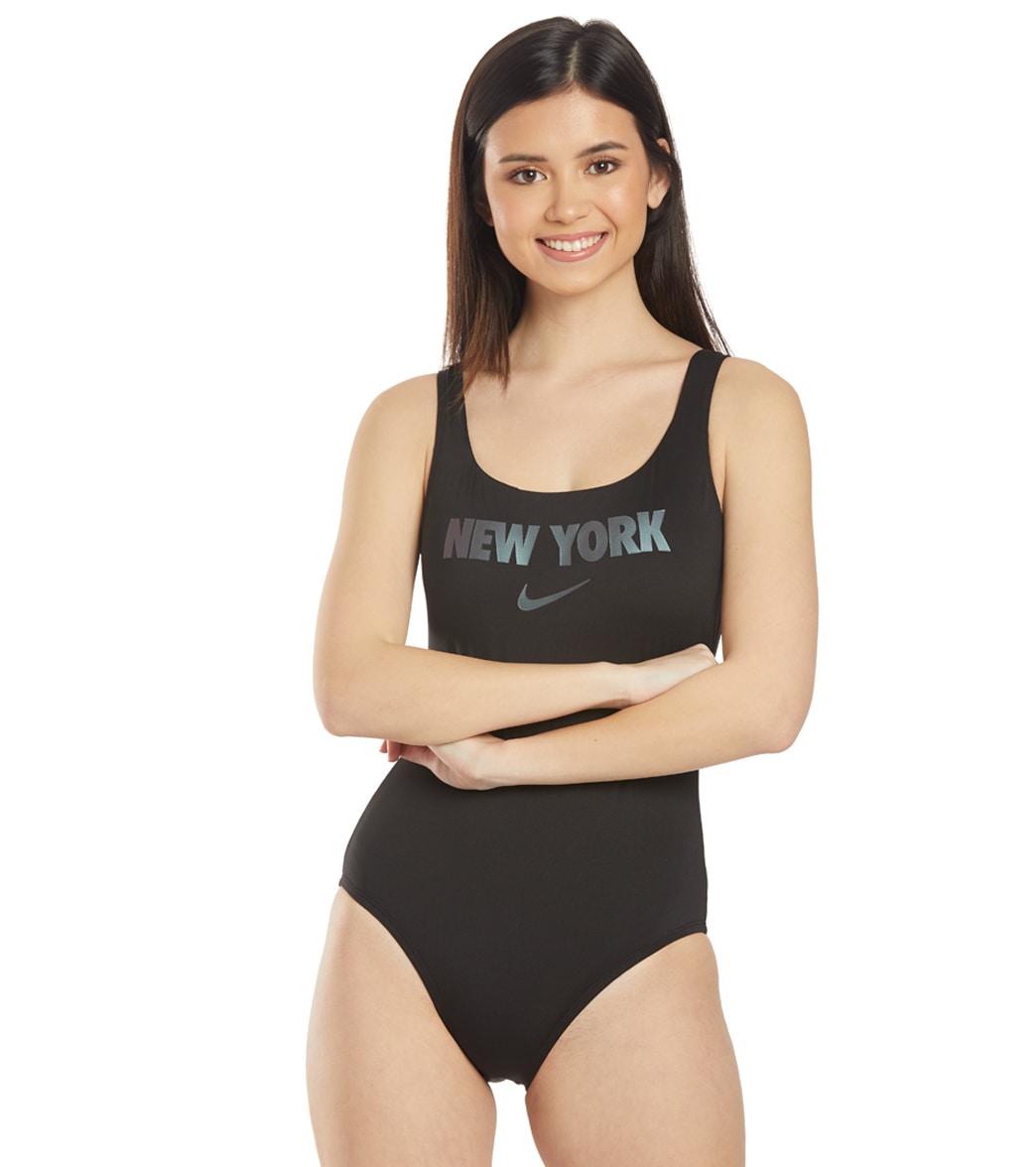 Nike Women's City Series U Back Tank One Piece Swimsuit - New York Xs Size X-Small Polyester - Swimoutlet.com