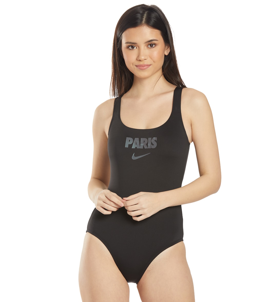 Nike Women's City Series U Back Tank One Piece Swimsuit - Paris Xl Size Xl Polyester - Swimoutlet.com