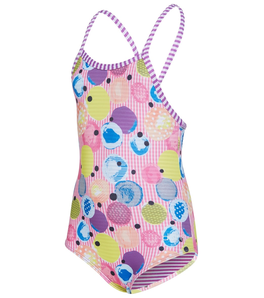 Dolfin Toddler Bubble Gum One Piece Swimsuit - 2T Polyester/Spandex - Swimoutlet.com