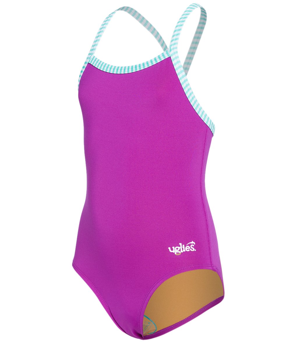 Dolfin Uglies Girls' Solid One Piece Swimsuit - Purple 10 Polyester/Spandex - Swimoutlet.com
