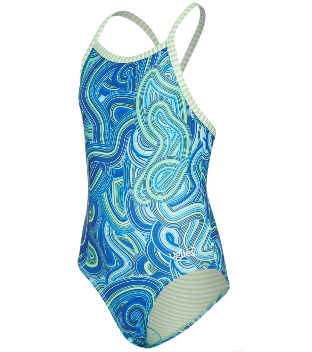 Dolfin Uglies Girls' Waves for Days One Piece Swimsuit at SwimOutlet.com