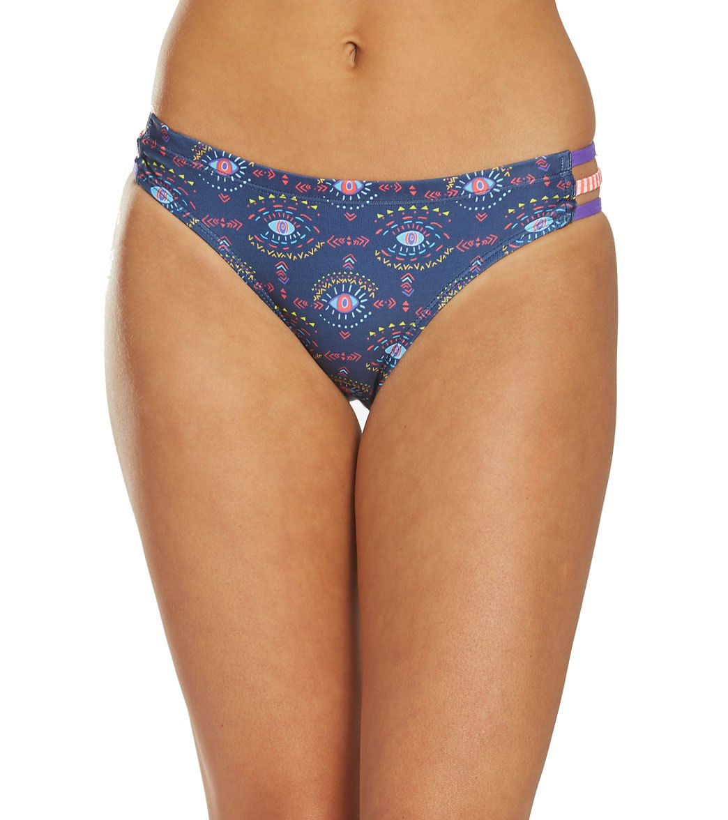 Dolfin Uglies Women's Revibe Eye Spy Strappy Two Piece Bikini Bottom - Xs Size X-Small Polyester/Spandex - Swimoutlet.com